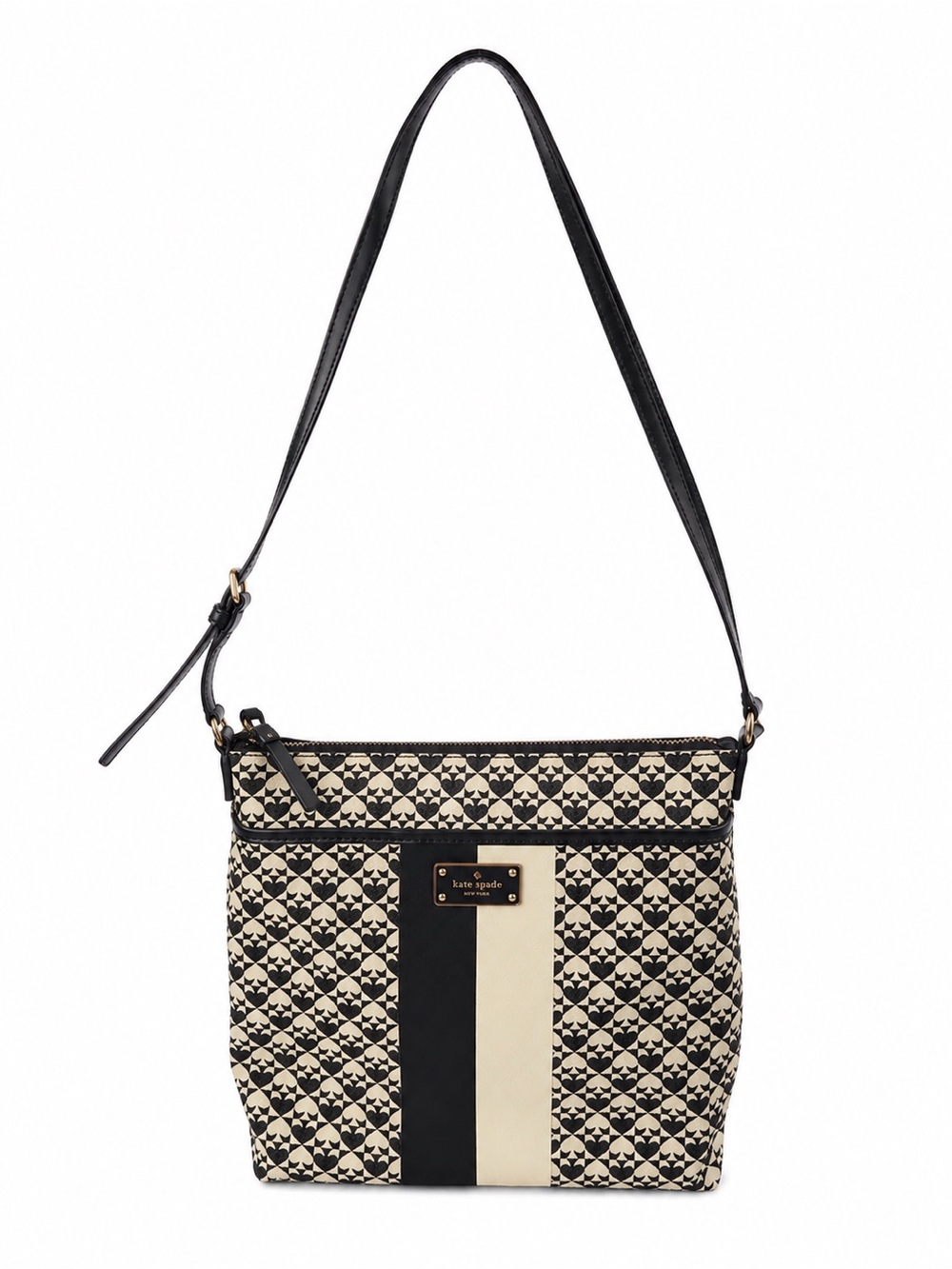 kate spade Black and Cream Patterned Crossbody Bag